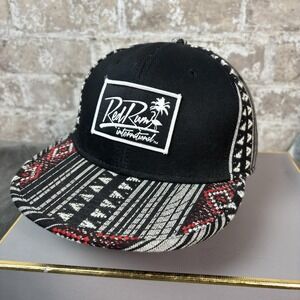 Red Rum International Hat Cap Snap Back Mens One Size Black Red Aztec Patch